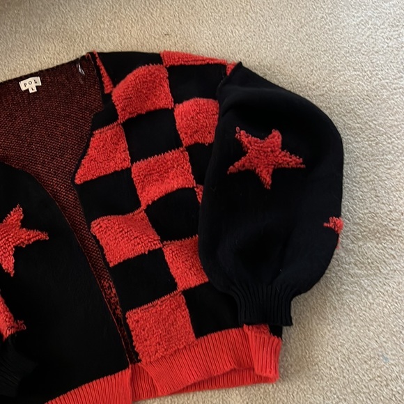 Brand is Pol New size large black and red sweater - Picture 2 of 4
